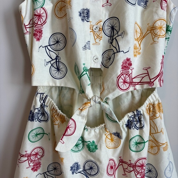 ModCloth Bicycle Novelty Print Cotton Cut Out Sleeveless Mini Dress Size S - Picture 3 of 8